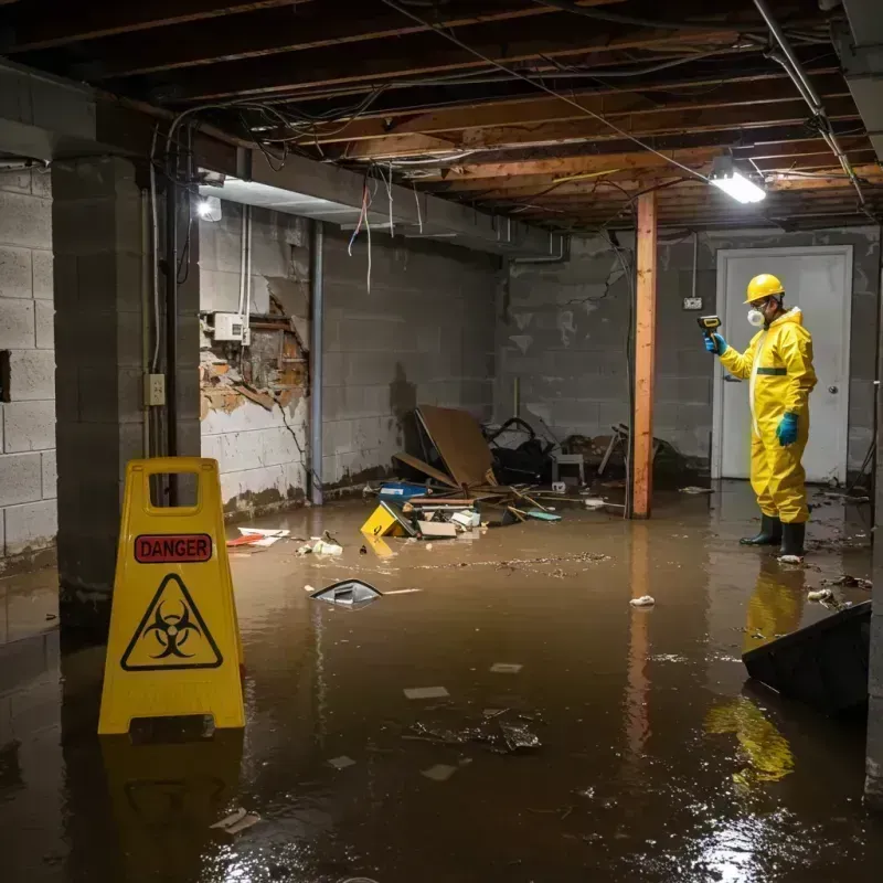 Flooded Basement Electrical Hazard in Tazewell County, IL Property