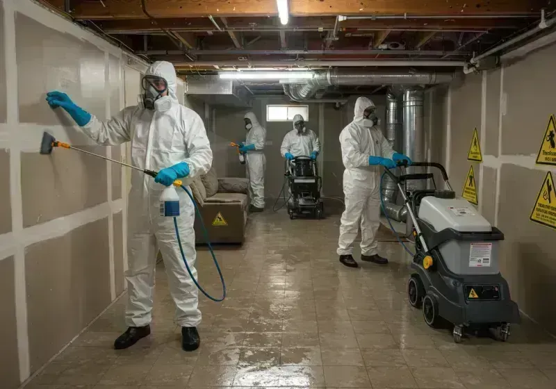 Basement Moisture Removal and Structural Drying process in Tazewell County, IL